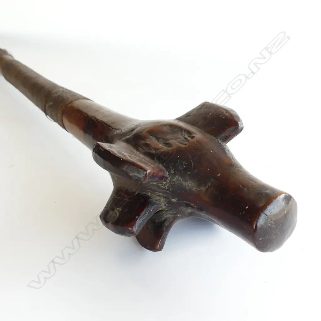 A 19thC Fijian hardwood rootstock war club, Image 1++